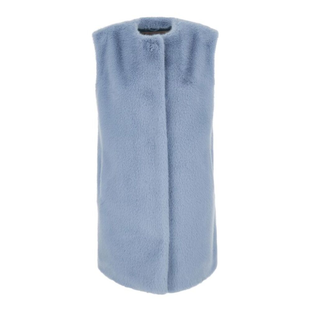 Herno Women Blue Fur With Round Collar In Faux Fur Woman